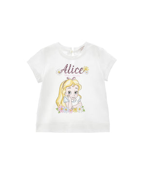 Monnalisa t-shirt bianca neonata in cotone | ViaMonte Shop