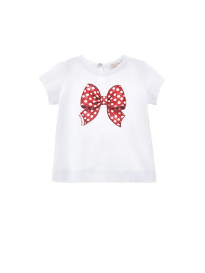 ViaMonte Shop | Monnalisa t-shirt bianca neonata in cotone