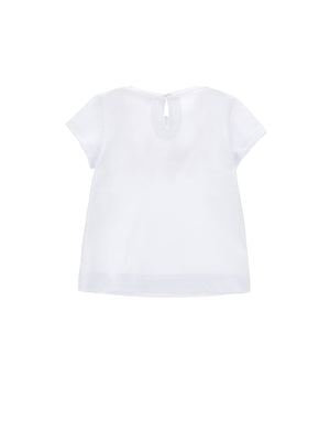 ViaMonte Shop | Monnalisa t-shirt bianca neonata in cotone
