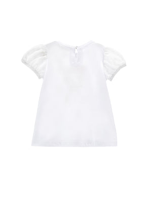 ViaMonte Shop | Monnalisa t-shirt bianca neonata in cotone