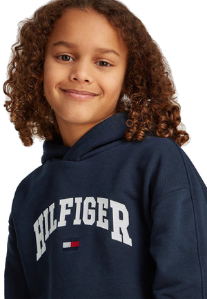Tommy Hilfiger felpa blu bambino in cotone