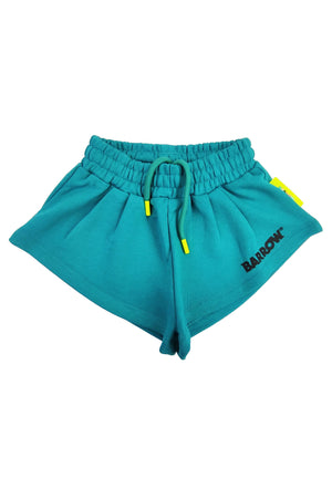Shorts bambina Barrow kids verde smeraldo in felpa di cotone | ViaMonte Shop