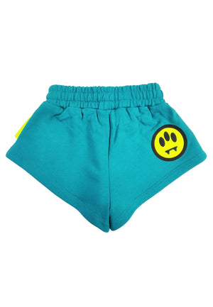 Shorts bambina Barrow kids verde smeraldo in felpa di cotone | ViaMonte Shop