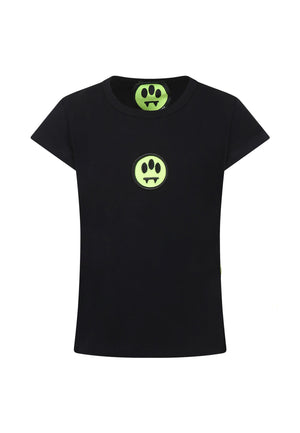 T-shirt bambina Barrow nera in jersey di cotone | ViaMonte Shop