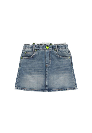 Gonna bambina Barrow kids blu in denim di cotone | ViaMonte Shop