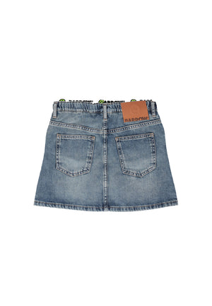 Gonna bambina Barrow kids blu in denim di cotone | ViaMonte Shop