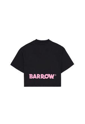 T-shirt basic bambina Barrow kids nera in jersey di cotone | ViaMonte Shop