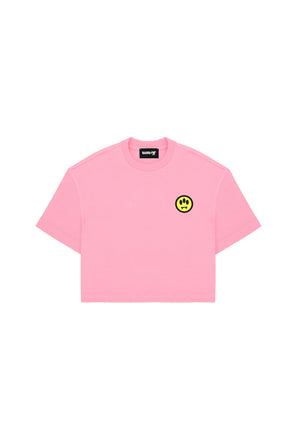 T-shirt basic bambina Barrow kids rosa in jersey di cotone