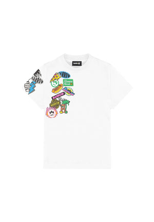 T-shirt bambino Barrow kids bianca in jersey di cotone | ViaMonte Shop