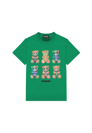 T-shirt bambino Barrow kids verde in jersey di cotone | ViaMonte Shop