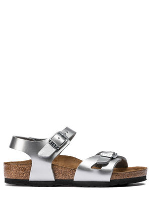 Sandali bambina Birkenstock Rio kids elettric metallic silver | ViaMonte Shop