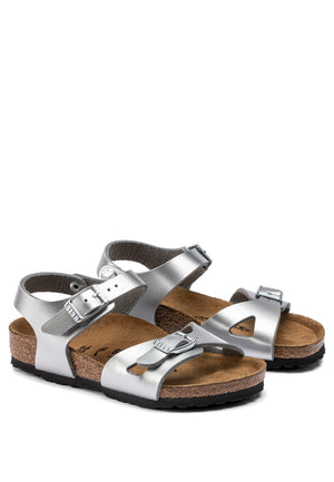 Sandali bambina Birkenstock Rio kids elettric metallic silver | ViaMonte Shop