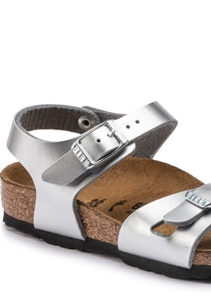 Sandali bambina Birkenstock Rio kids elettric metallic silver | ViaMonte Shop