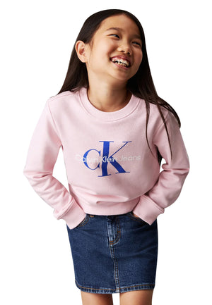 Felpa bambino Calvin Klein Jeans rosa in cotone | ViaMonte Shop