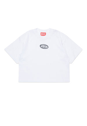 T-shirt over bambina Diesel kid bianca in cotone | ViaMonte Shop