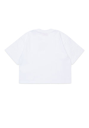 T-shirt over bambina Diesel kid bianca in cotone | ViaMonte Shop