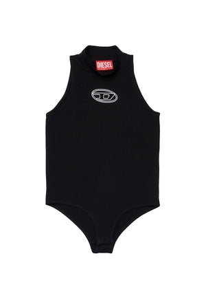Body bambina Diesel nero in cotone elasticizzato | ViaMonte Shop