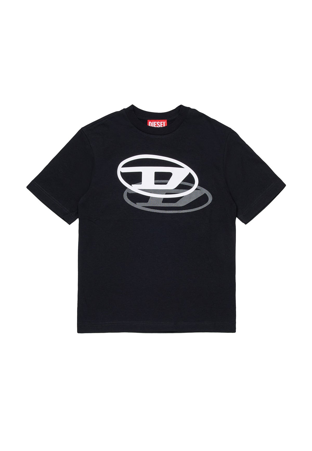 T-shirt over bambino Diesel nera in cotone | ViaMonte Shop