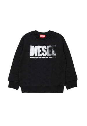 Felpa over bambino Diesel nera in cotone | ViaMonte Shop