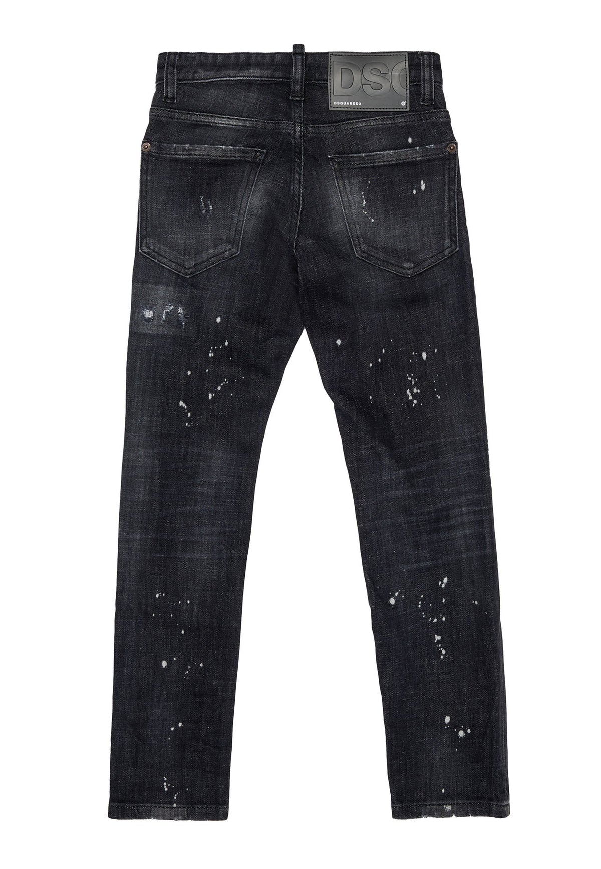 Jeans Cool Guy bambino Dsquared2 nero in cotone elasticizzato | ViaMonte Shop