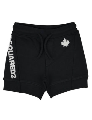 Shorts bambino Dsquared2 nero in cotone | ViaMonte Shop