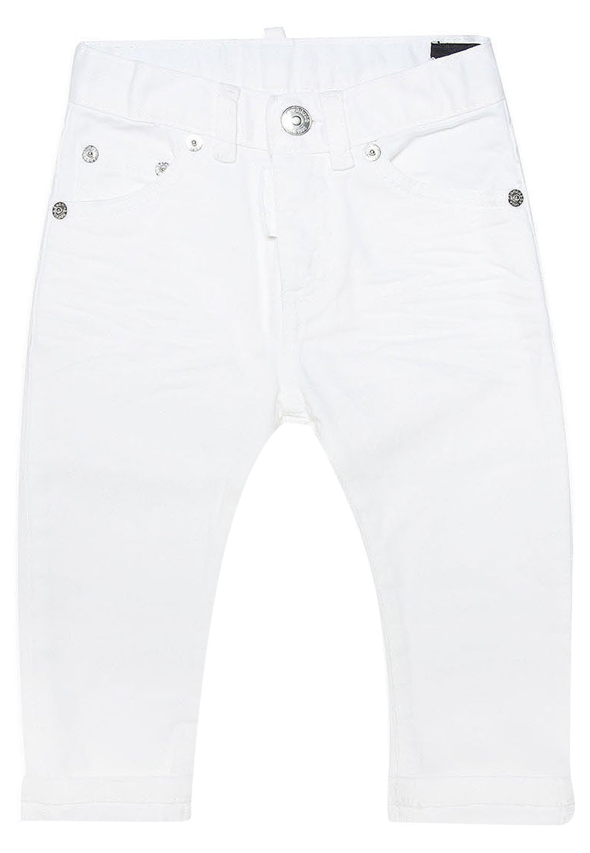 Jeans neonato Dsquared2 bianco in denim di cotone | ViaMonte Shop