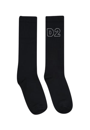 Calzini bambino Dsquared2 neri in misto cotone | ViaMonte Shop