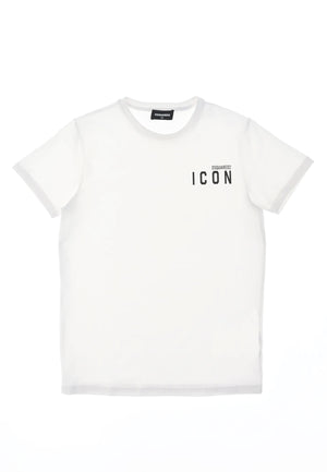 T-shirt bambino Dsqured2 bianca in cotone | ViaMonte Shop