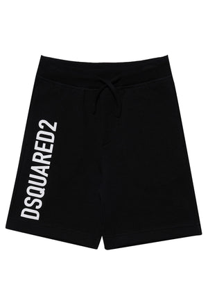 Bermuda bambino Dsquared2 nero in cotone | ViaMonte Shop