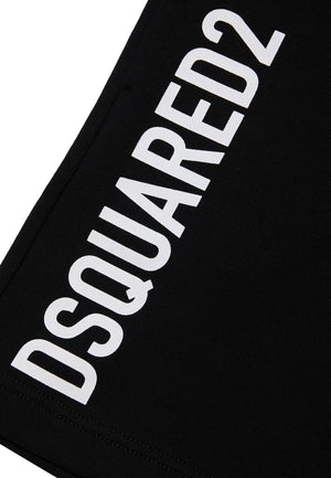 Bermuda bambino Dsquared2 nero in cotone | ViaMonte Shop