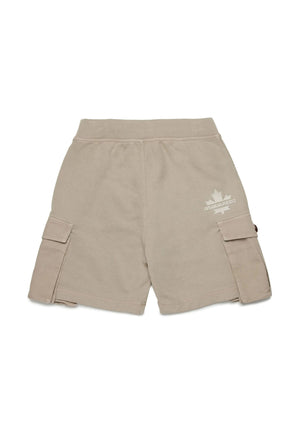 Bermuda bambino Dsquared2 beige in cotone | ViaMonte Shop