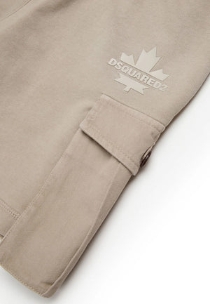 Bermuda bambino Dsquared2 beige in cotone | ViaMonte Shop