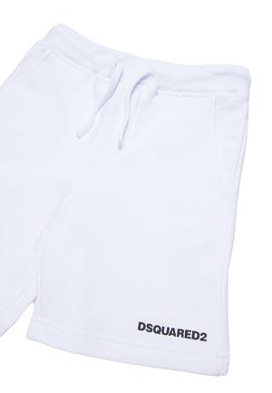 Bermuda bambino Dsquared2 bianco in cotone | ViaMonte Shop