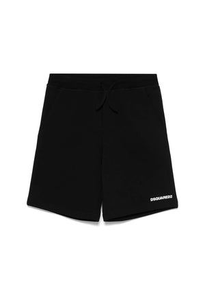 Bermuda bambino Dsquared2 nero in cotone | ViaMonte Shop