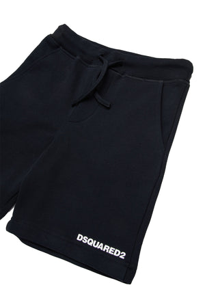 Bermuda bambino Dsquared2 nero in cotone | ViaMonte Shop
