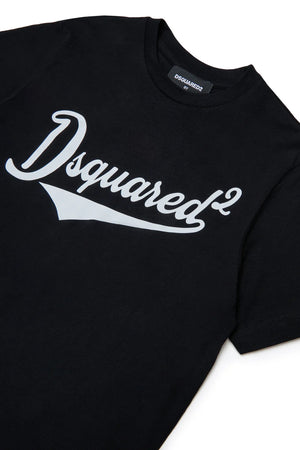 T-shirt bambino Dsquared2 nera in cotone | ViaMonte Shop