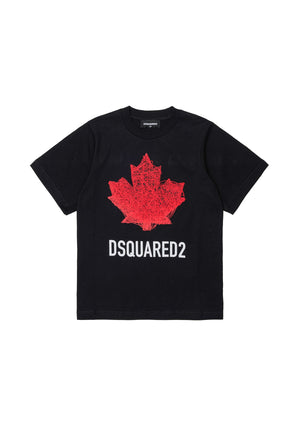 T-shirt bambino Dsquared2 nera in cotone | ViaMonte Shop