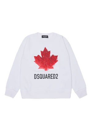 Felpa bambino Dsquared2 bianca in cotone | ViaMonte Shop