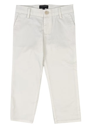 Pantalone bambino Emporio Armani bianco in cotone | ViaMonte Shop