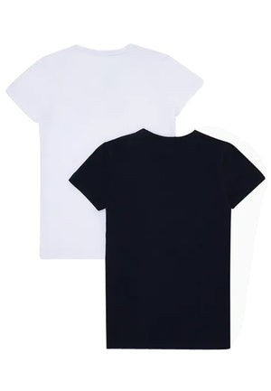 Set t-shirt bambino Emporio Armani blu/bianca in cotone | ViaMonte Shop