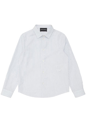 Camicia bambino Emporio Armani bianca a righe in cotone | ViaMonte Shop