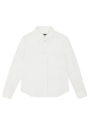 Camicia bambino Emporio Armani bianca in misto cotone | ViaMonte Shop