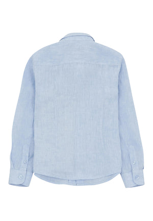 Camicia bambino Emporio Armani azzurra in lino | ViaMonte Shop