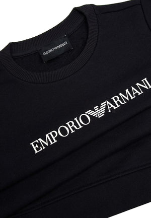 Felpa bambino Emporio Armani blu navy in modal | ViaMonte Shop