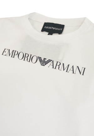 T-shirt bianca bambino Emporio Armani in jersey di cotone | ViaMonte Shop