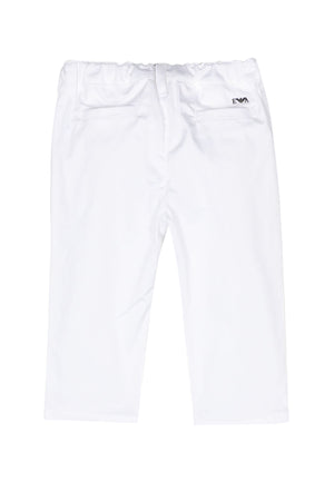 Pantalone neonato Emporio Armani bianco in cotone | ViaMonte Shop