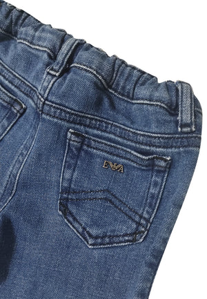 Bermuda neonato Emporio Armani blu in denim | ViaMonte Shop