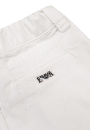 Bermuda neonato Emporio Armani bianco in cotone | ViaMonte Shop