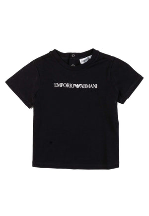 Emporio Armani t-shirt blu neonato in cotone | ViaMonte Shop