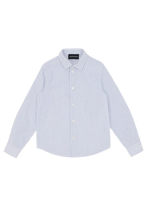 Camicia bambino Emporio Armani bianca a righe in cotone | ViaMonte Shop
